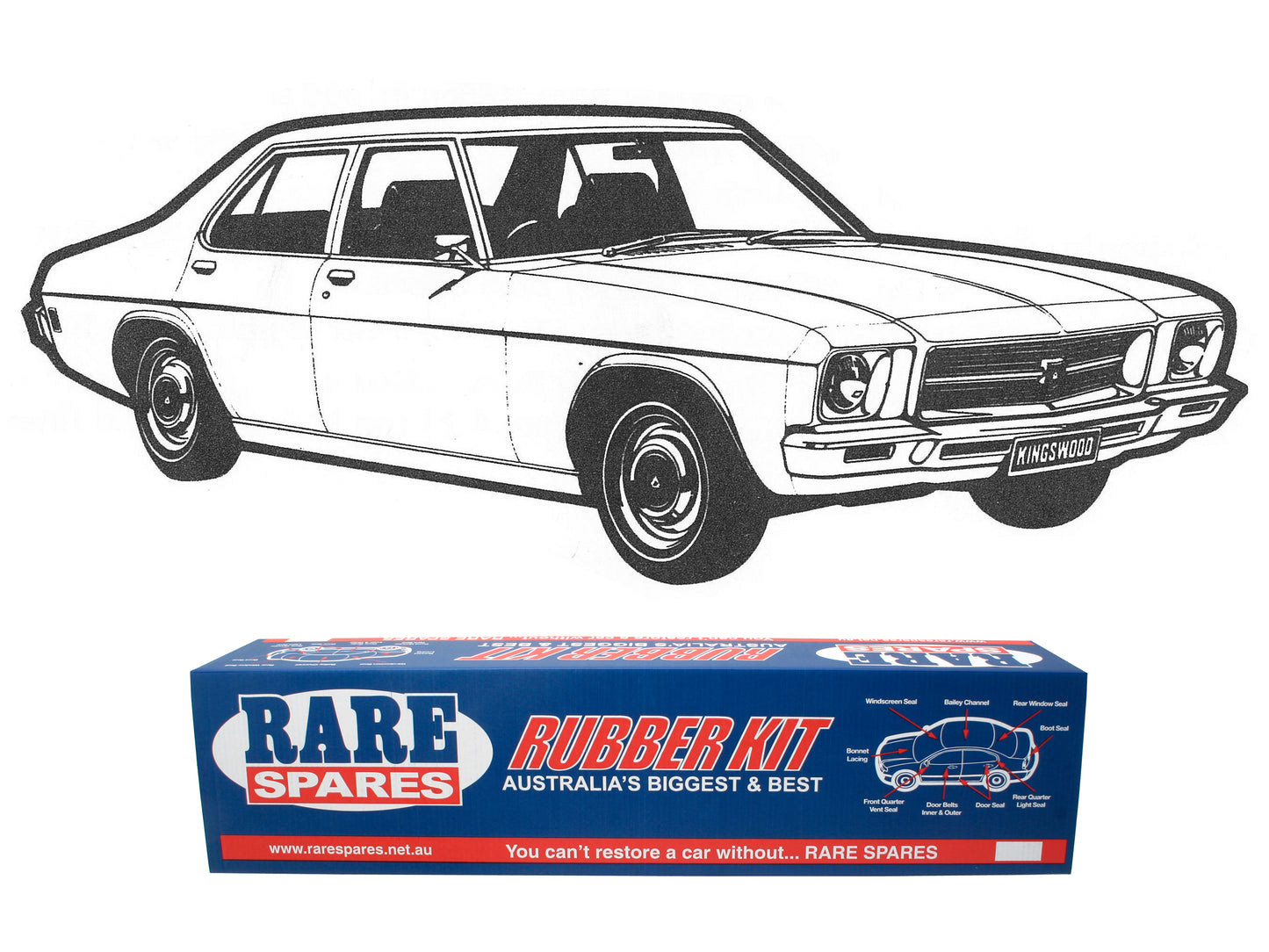 Body Rubber Kit Holden HQ Sedan Mid Brown - HQ1MB