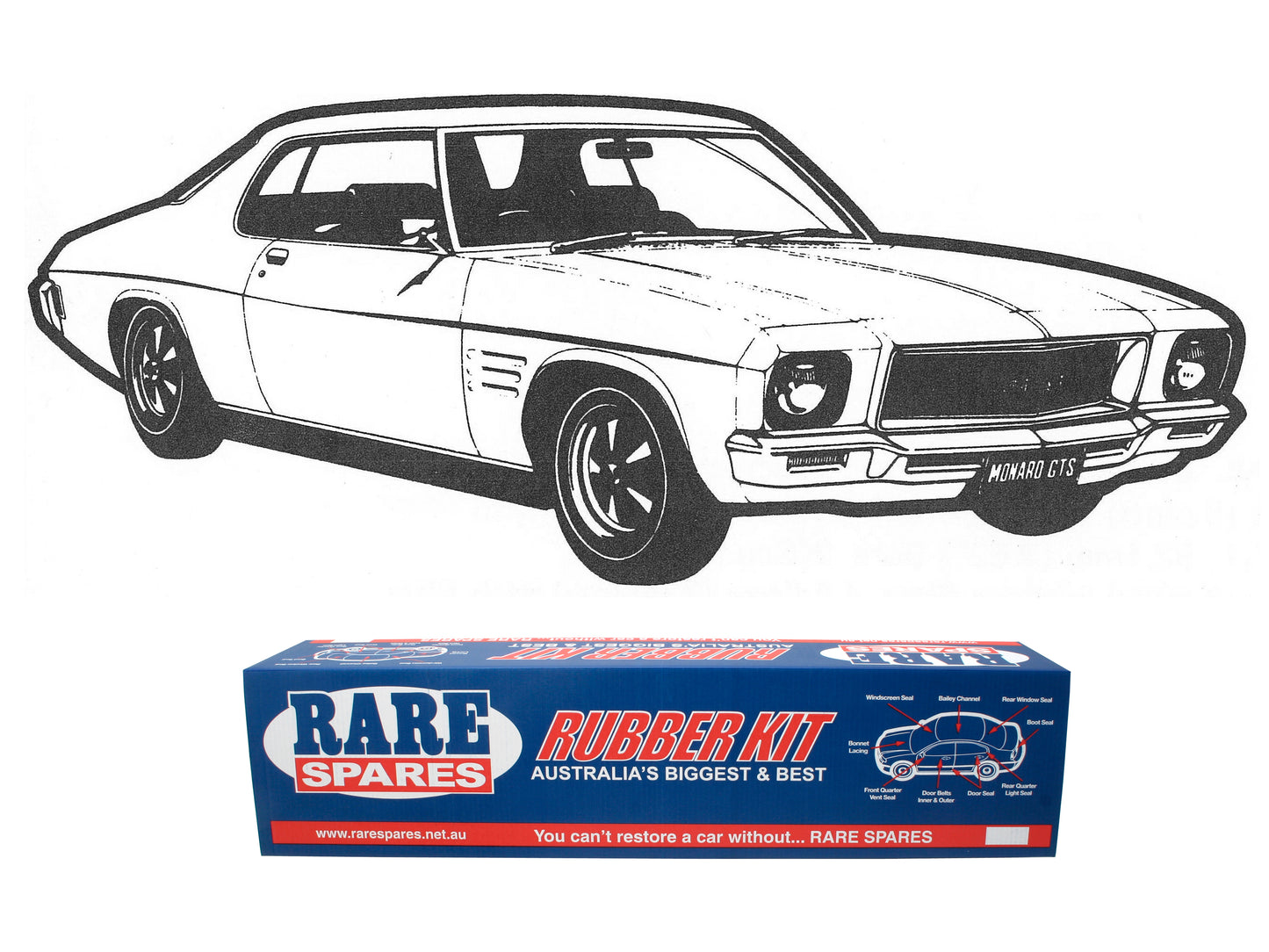 Body Rubber Kit Holden HQ HJ HX Coupe Chamois - HQ4CH