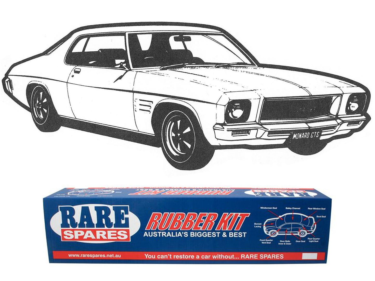 Body Rubber Kit Holden HQ HJ HX Coupe (Gazelle) - HQ4C