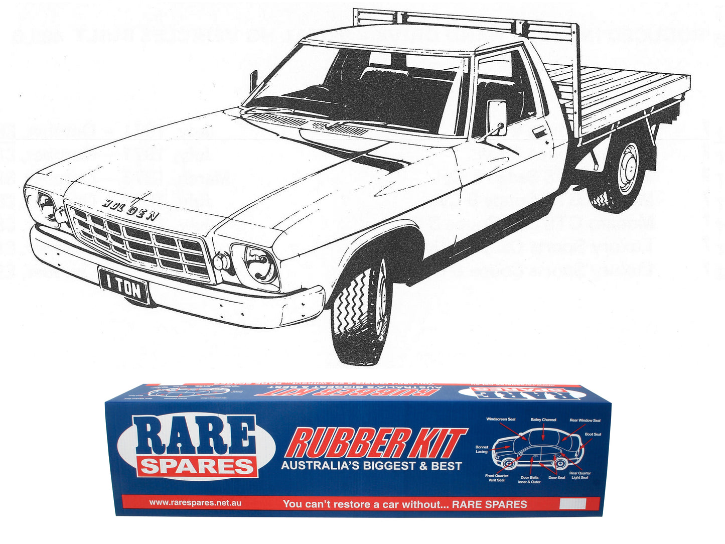 Body Rubber Kit Holden HQ 1 Tonner (Gazelle) - HQ7C
