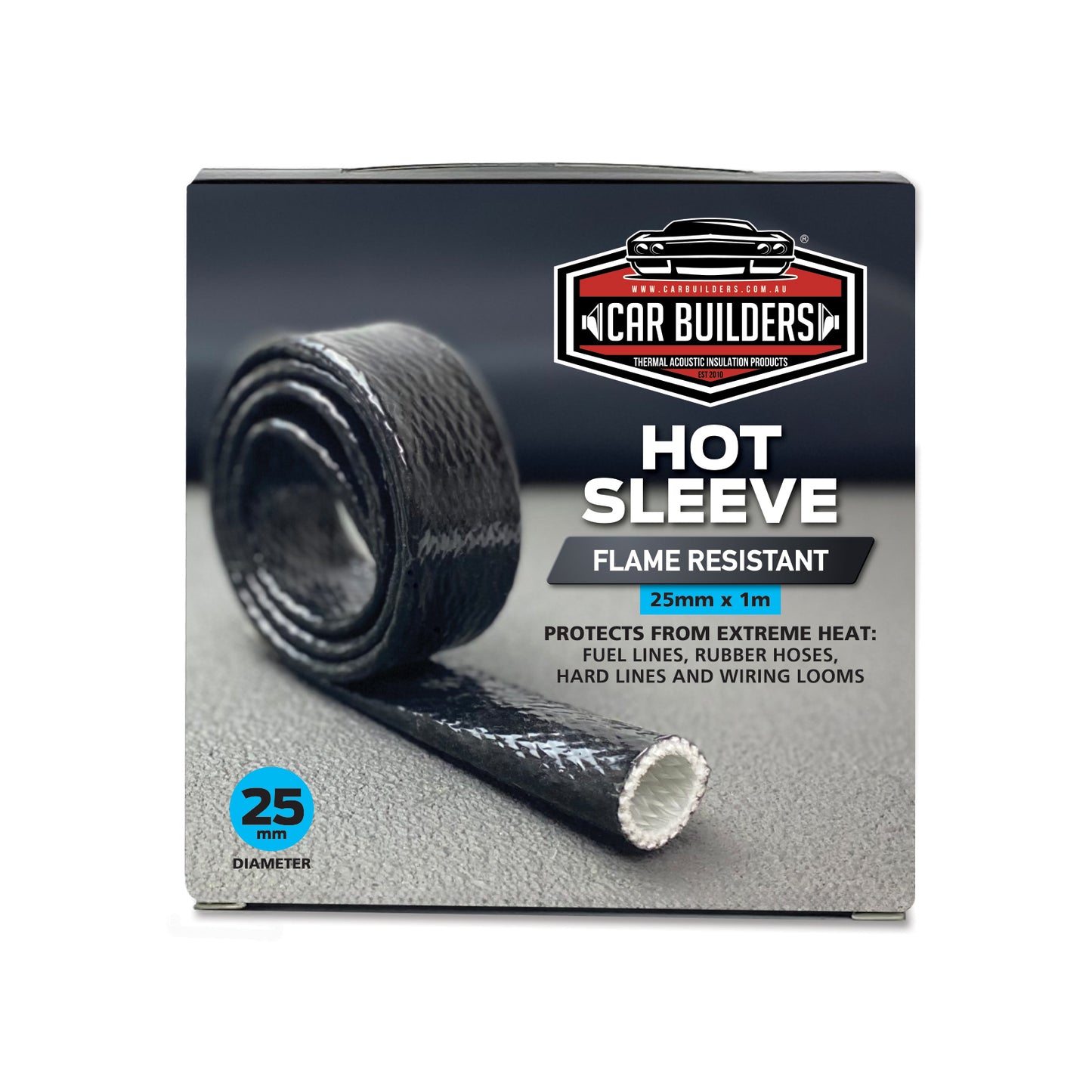 Car Builders Flame Resistant Hot Sleeve 25mm - HSLE25
