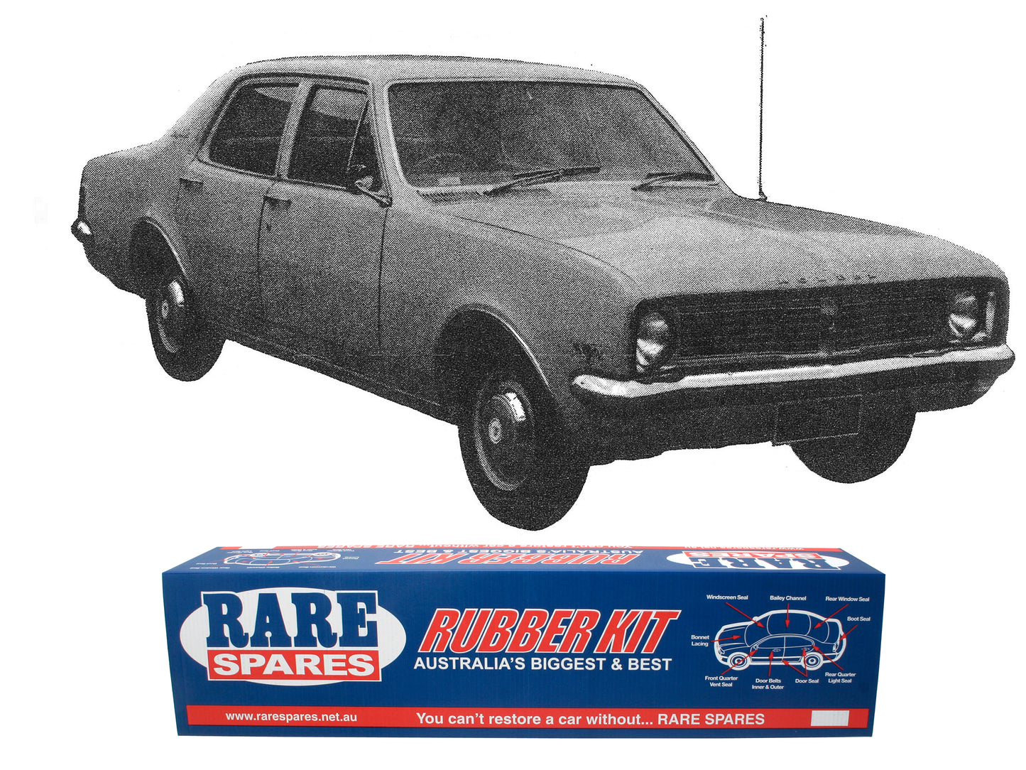 Body Rubber Kit Holden HT HG Kingswood Sedan (Maroon) - HT1M