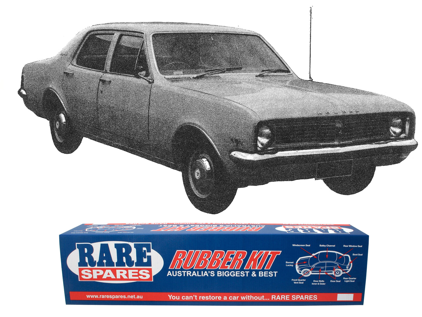 Body Rubber Kit Holden HT HG Belmont Sedan (Black) - HT4S