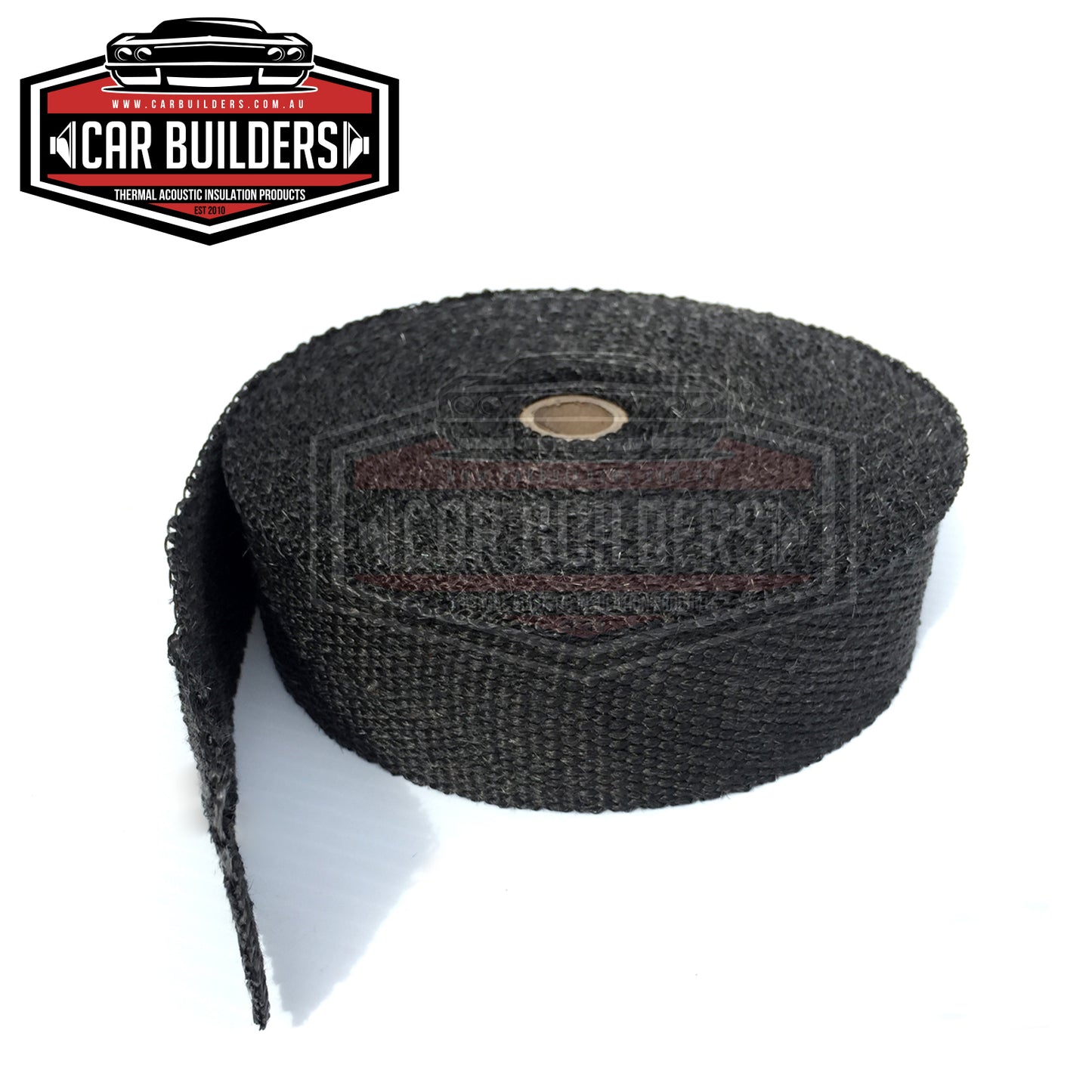 Car Builders Premium Black Titanium Exhaust Header Wrap 25mm - HWBLK25