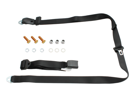 Lap Sash Seat Belt (Black - Adjustable Web Stalk) Shortened Length Holden / Ford - K2257S