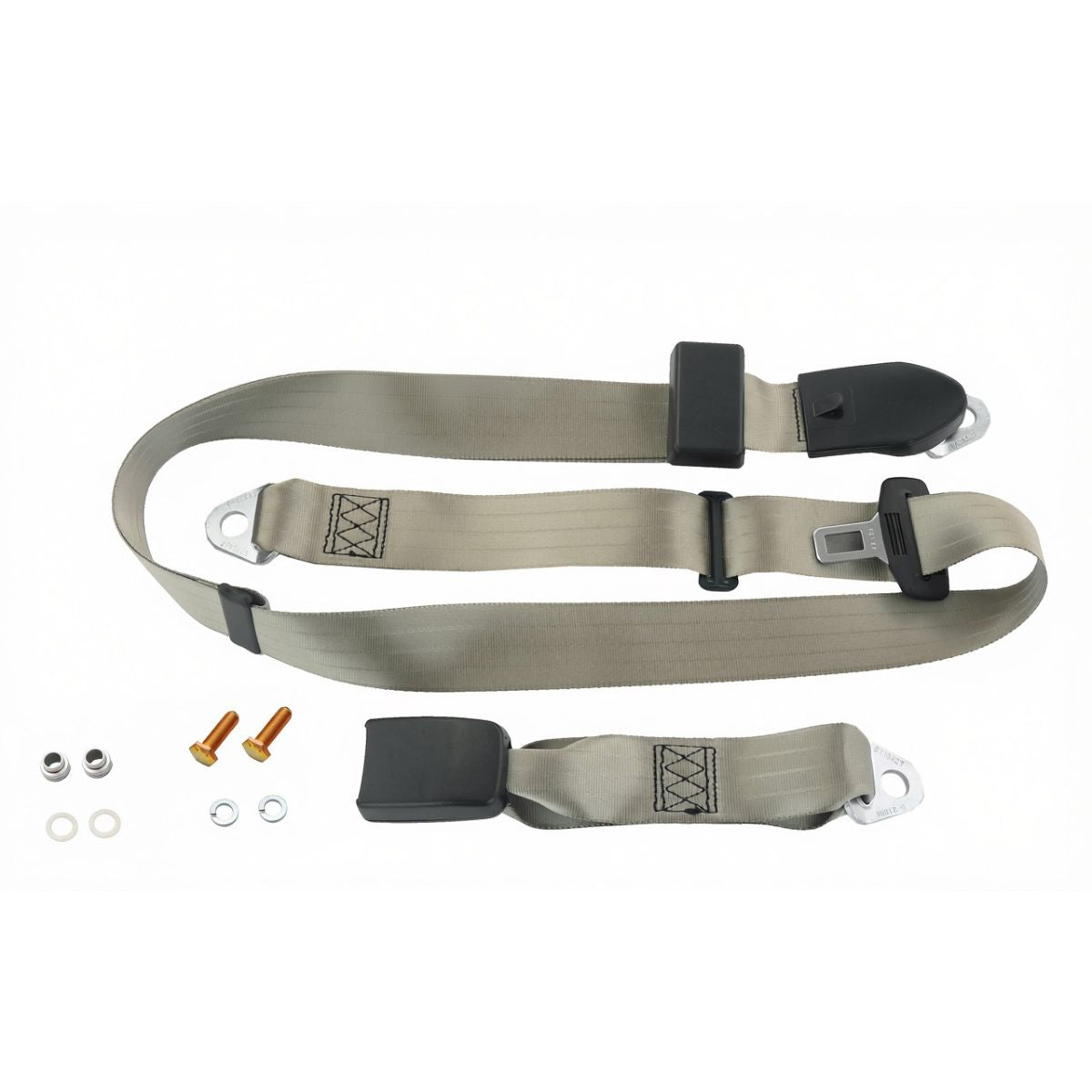 Lap Sash Seat Belt (Cappuccino - 275mm Webb Stalk) Shortened Length Universal - K1635S