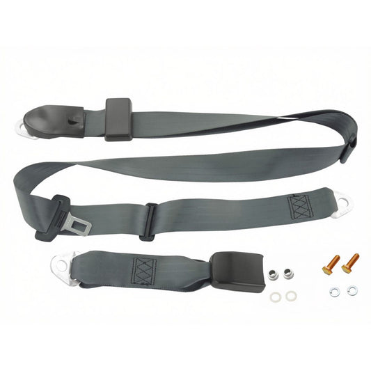 Lap Sash Seat Belt (Grey - 275mm Webb Stalk) Shortened Universal - K1635S