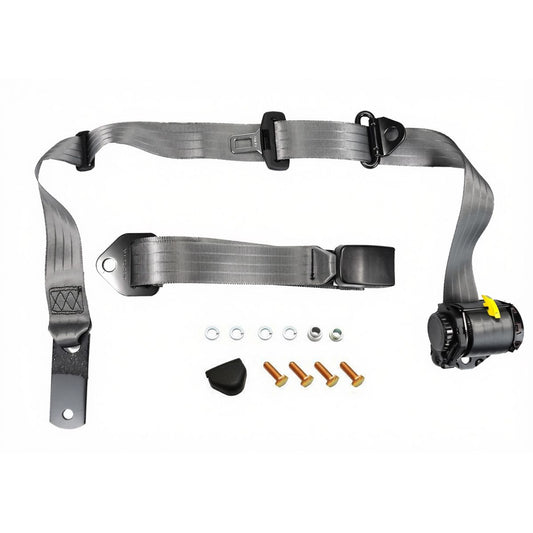 Pillar Mount Inertia Seat Belt (Grey - Adjustable Web Stalk) Holden / Ford - K2255GY