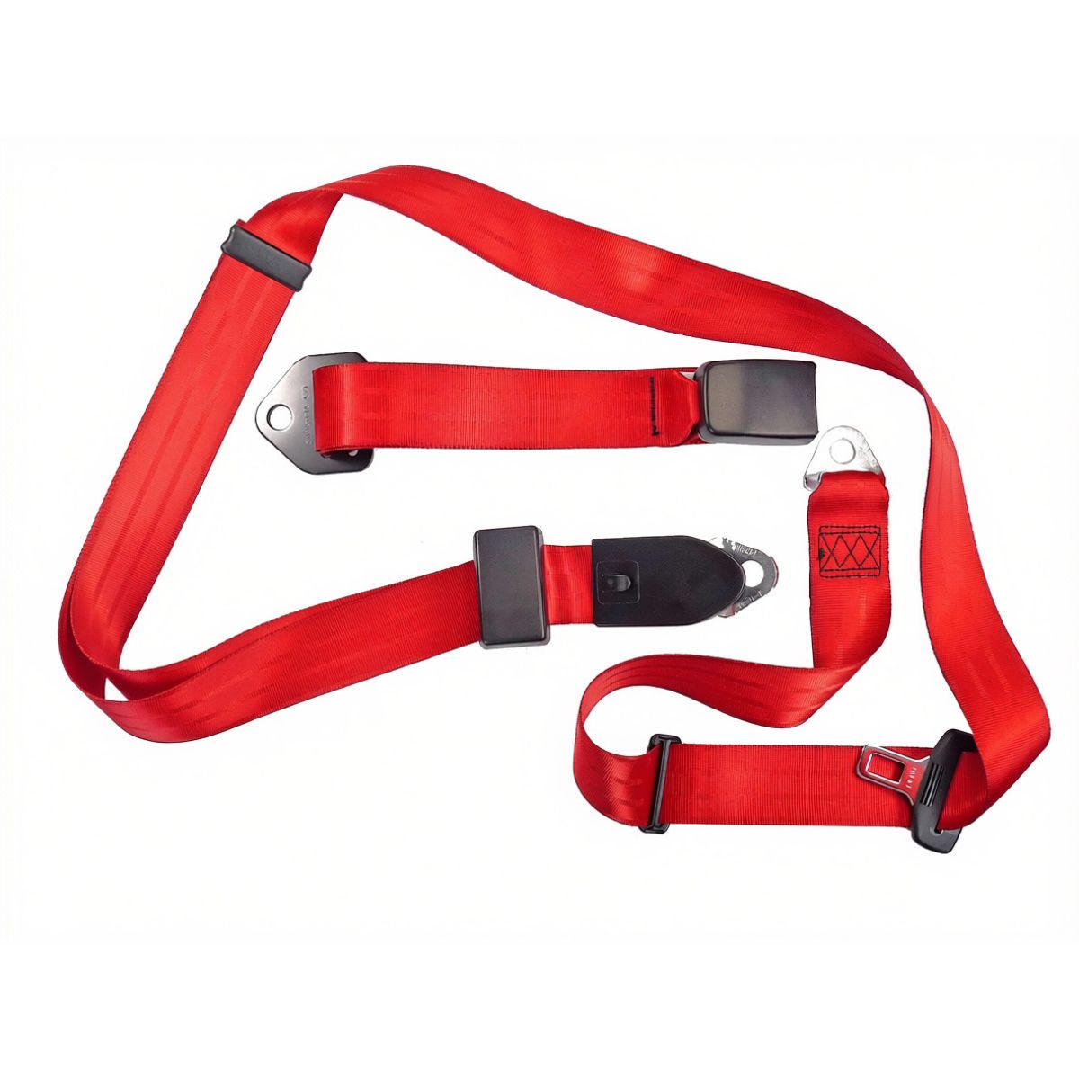 Lap Sash Seat Belt (Red - Adjustable Web Stalk) Holden / Ford - K2257R