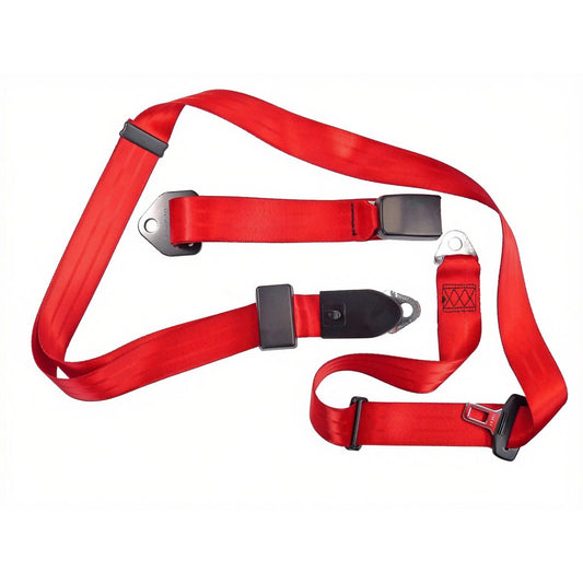 Lap Sash Seat Belt (Red - Adjustable Web Stalk) Holden / Ford - K2257R