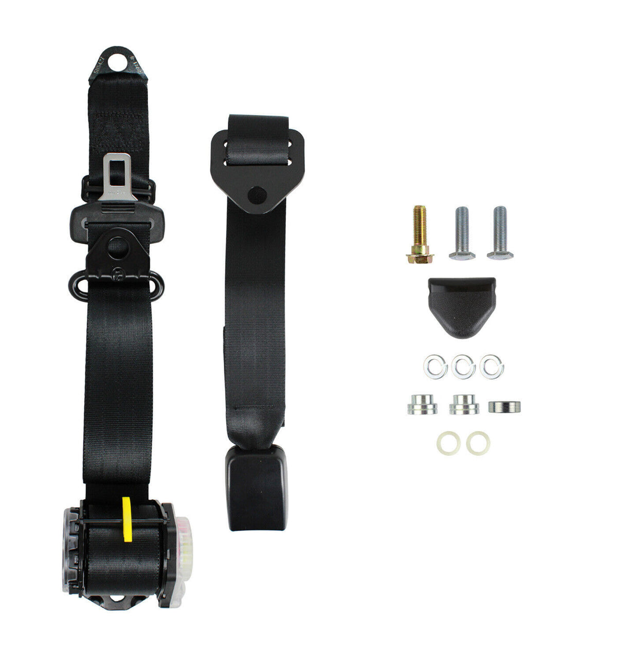 Seat Belt (90/90 Pillar Mount Inertia Black - Adjustable Webb) Universal - K4543