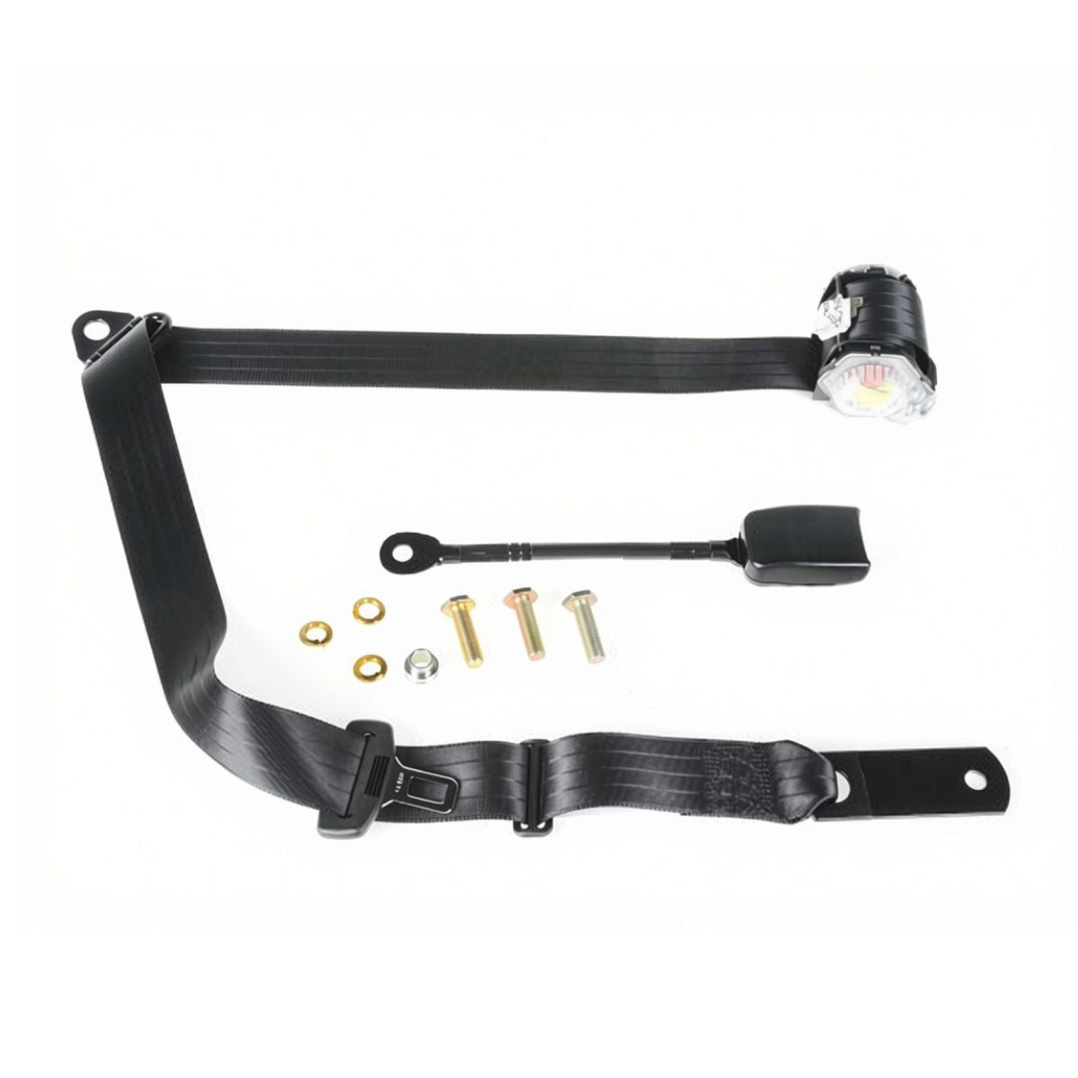 Seat Belt 90/90 Pillar Mount Inertia (Black -  250mm Solid Floor Stalk) LH Universal - K6245