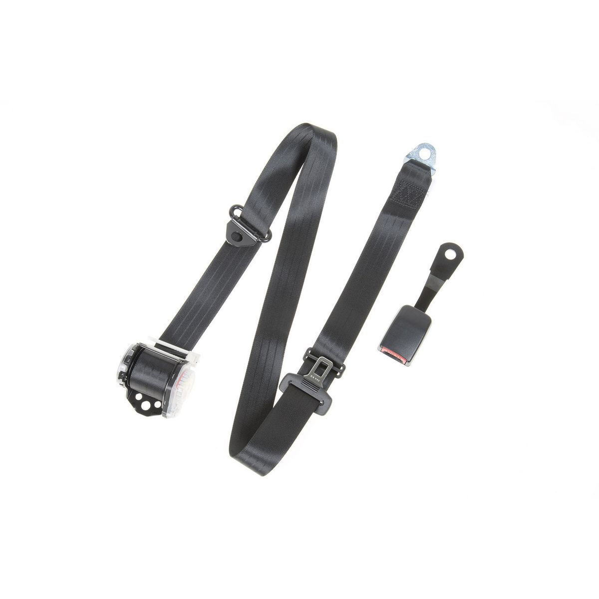 Seat Belt 100/90 Pillar Mount Inertia (Black - 170mm Solid Seat Buckle) LH Universal - K6303