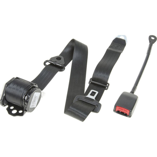 Seat Belt 90/90 Pillar Mount Inertia (Black - 300mm Solid Floor Stalk) LH Universal - K7639