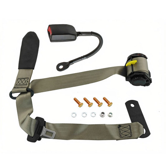 Drop Link Inertia Seat Belt (Cappuccino - 385mm Solid Stalk) Holden / Ford Coupe - KDL1513C