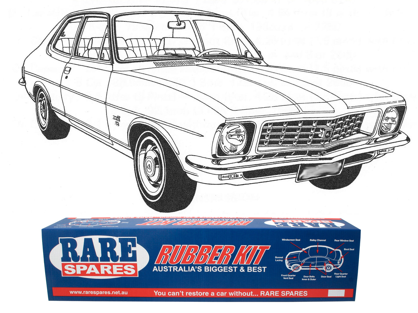 Body Rubber Kit Holden LC LJ Torana Coupe (Gazelle) - LC1C