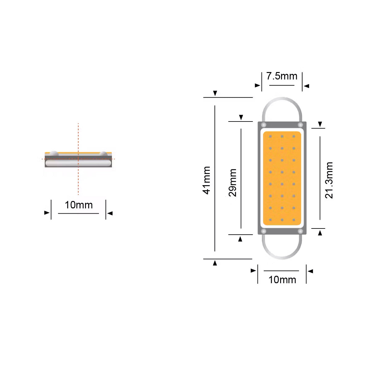 STEDI 561/562 Capless Festoon 41mm LED Globe Pair - LEDCONV-561-41MM