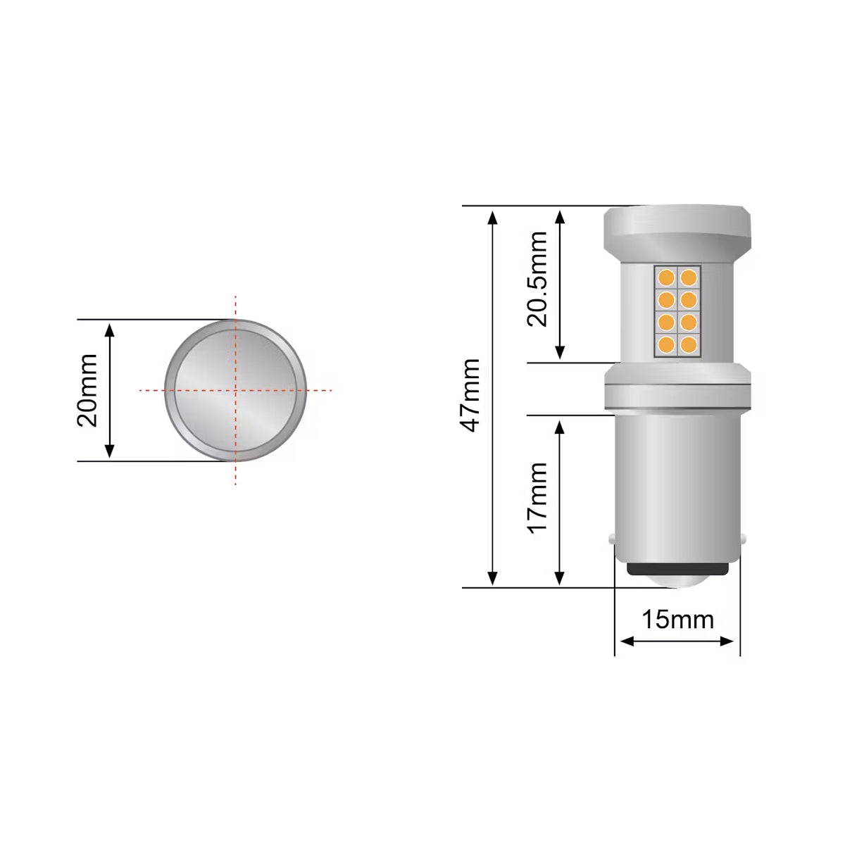 STEDI BA15S (1156) LED Globe Pair - LEDCONV-BA15S