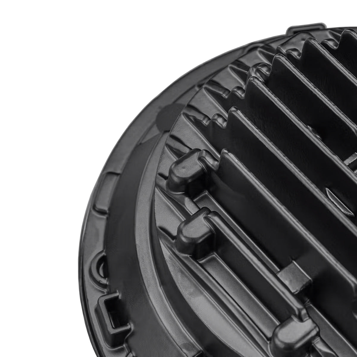 STEDI Carbon 7” LED Black Headlight (Sealed, w/ Parker) - LEDMOTO-CARBON-7BLK