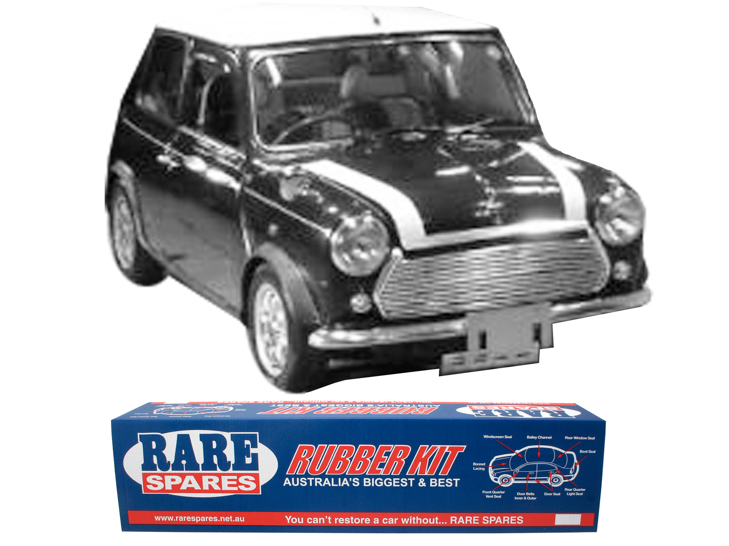 Body Rubber Kit Mini 1970 - 1978 Sedan With Vent Window - LEY1