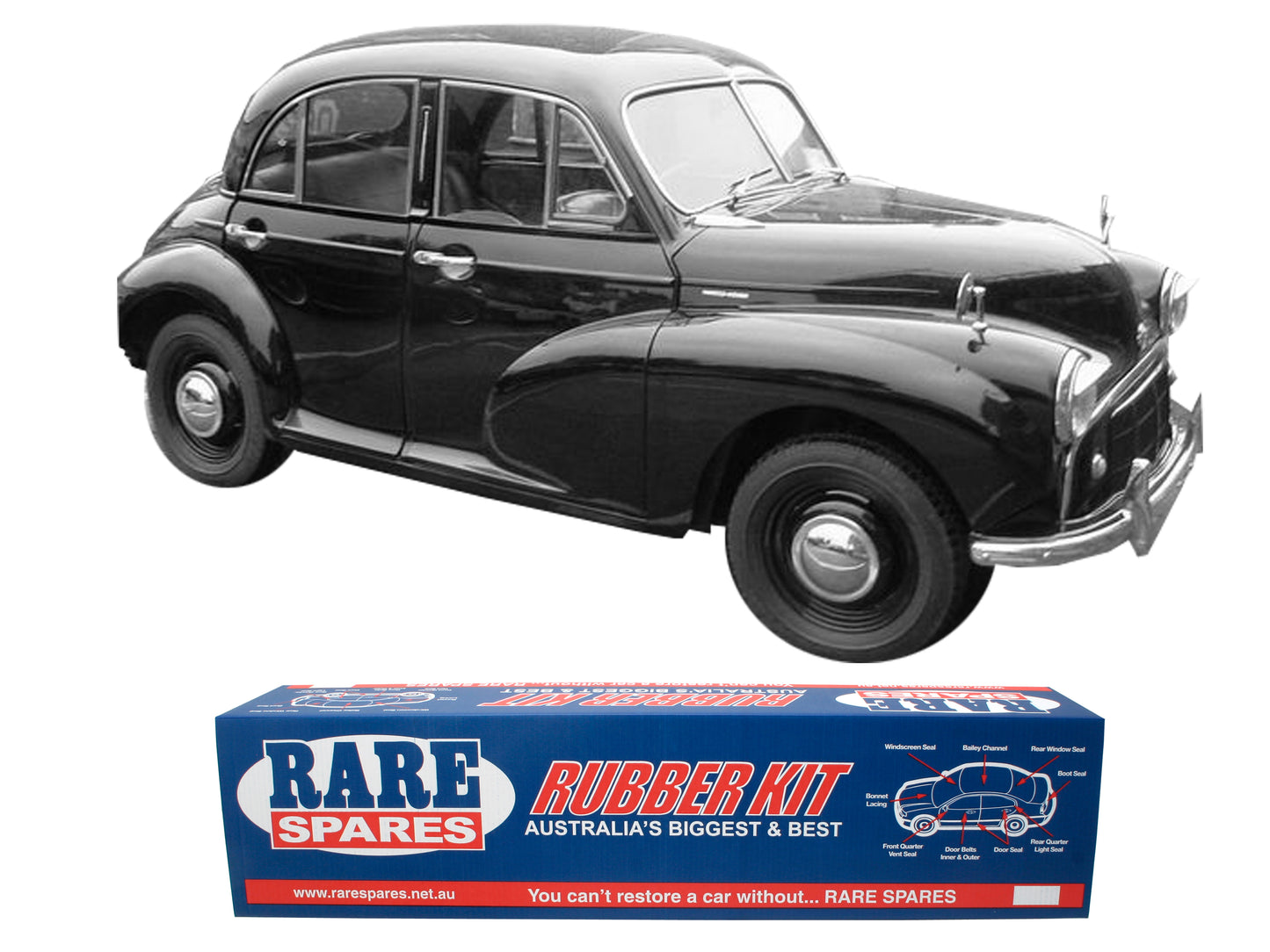 Body Rubber Kit Morris Minor Split Screen 1949 - 1956 Sedan - LEY2