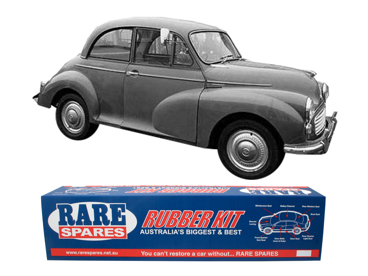 Body Rubber Kit Morris Minor Series 2 1956 - 1962 2 Door Sedan - LEY5