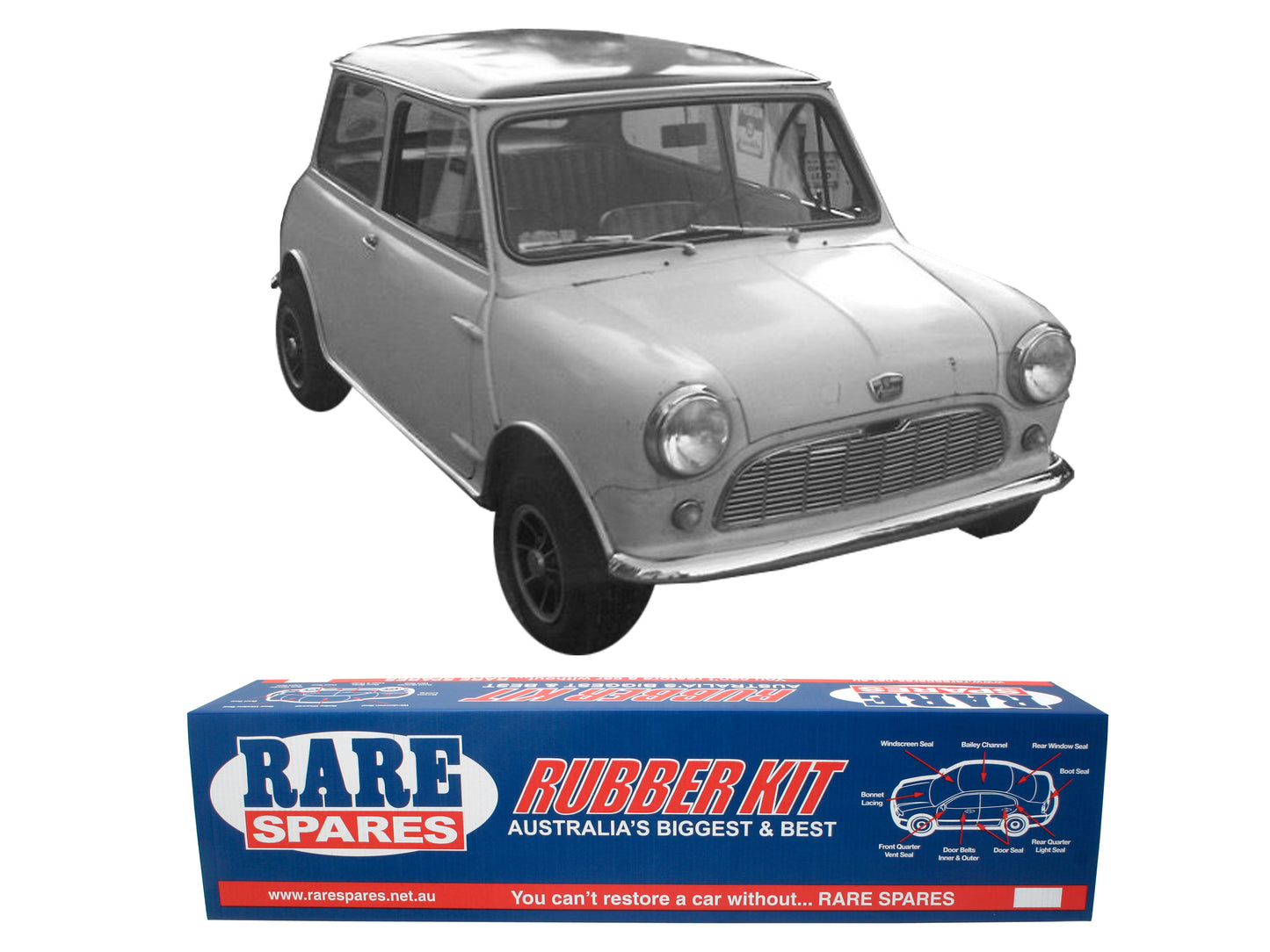 Body Rubber Kit Mini 1962 - 1978 Sedan With Vent Window - LEY6