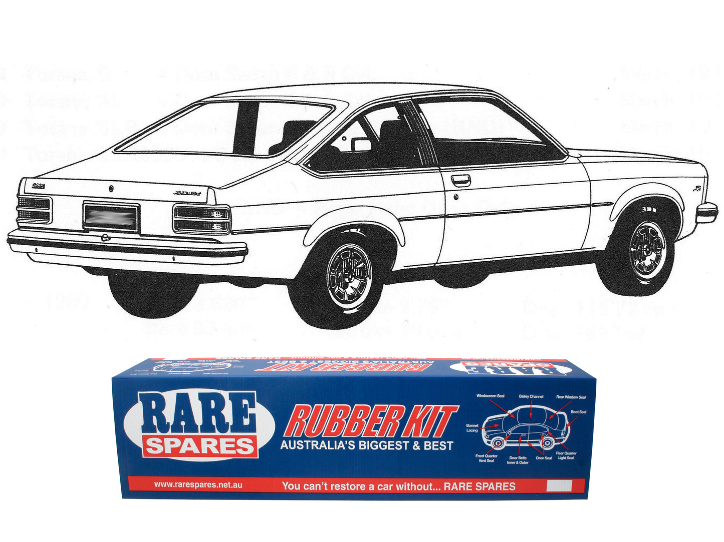 Body Rubber Kit Holden LX Torana Hatch (Buckskin) - LX1D