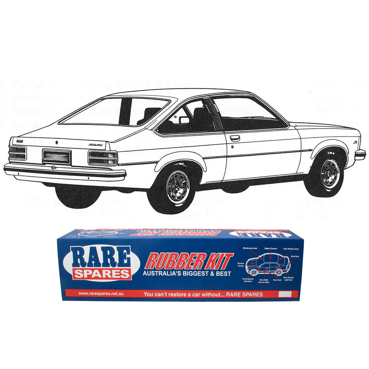 Body Rubber Kit Holden LX Torana Hatch - LX1P