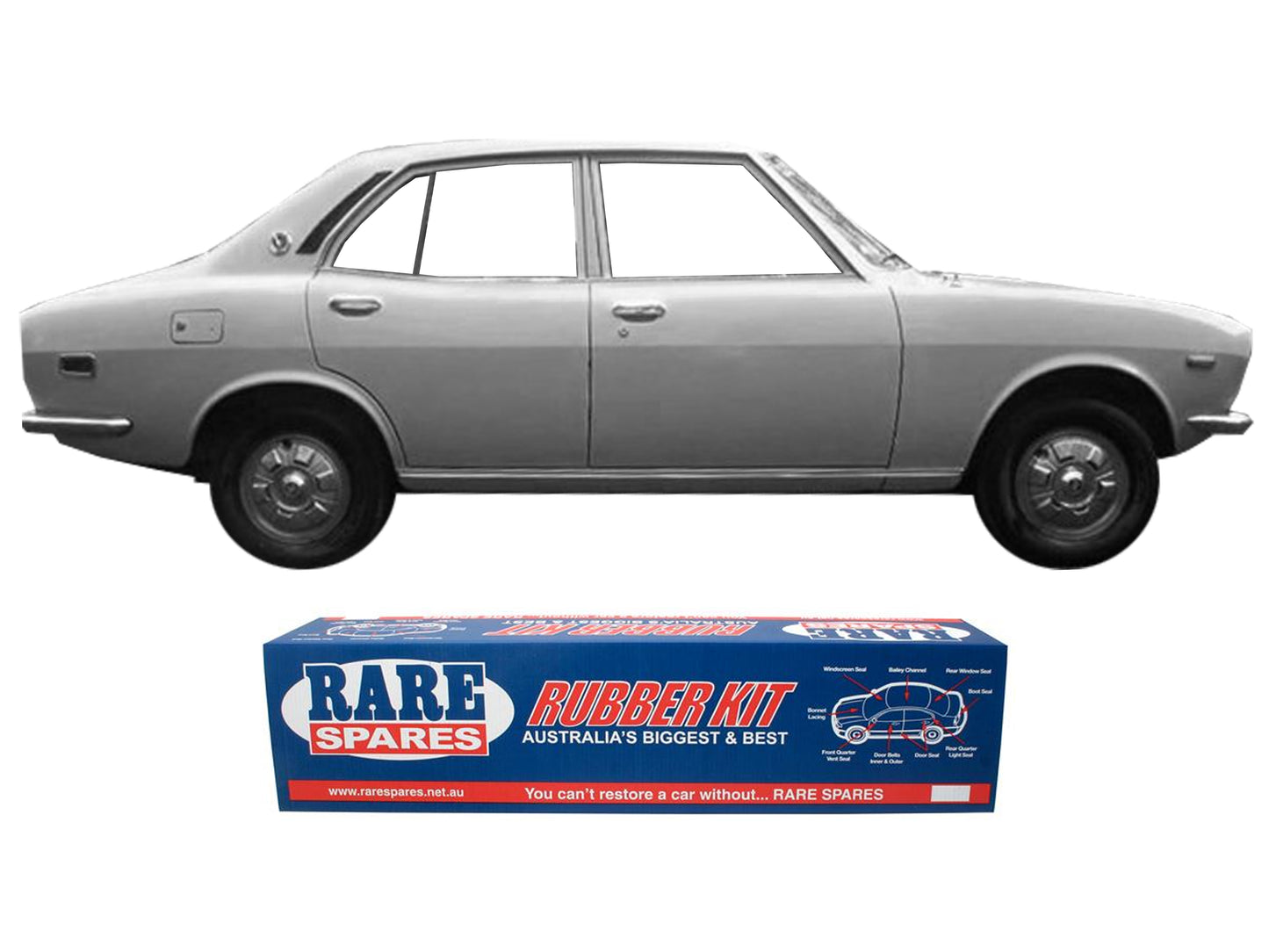 Body Rubber Kit Suits Mazda 1600 Sedan 1973 - 1974 - MAZ11