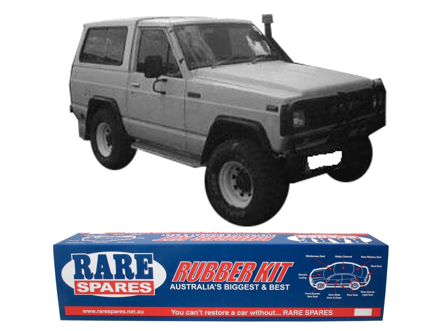 Body Rubber Kit Suits Nissan Patrol Mq 2 Door 80/88 With Quarter Vent - NIS4
