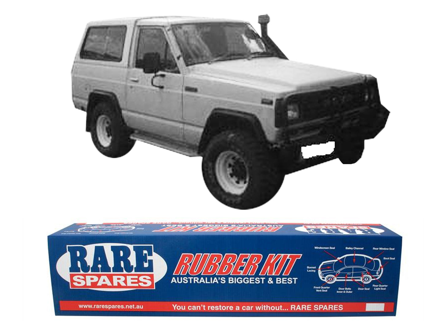 Body Rubber Kit Suits Nissan Patrol Mq 2 Door 80/88 No Quarter Vent - NIS4A