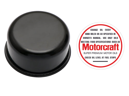 Oil Breather Cap & "Motorcraft" Decal Kit Twist On XA ZF V8 - OBCWD2