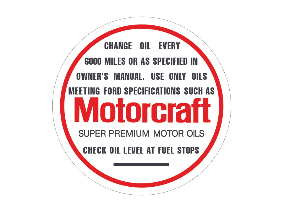 Oil Breather Cap & "Motorcraft" Decal Kit Twist On XA ZF V8 - OBCWD2