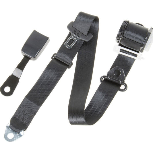 Electric 100/90 Pillar Mount Inertia Seat Belt (Black - 170mm Solid Seat Buckle) LH Universal - PE6303