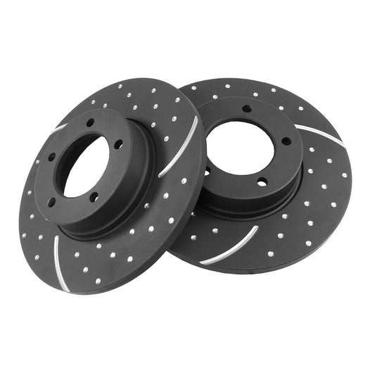 RDA Front Disc Brake Rotor Pair (Slotted & Dimpled) Ford XR XT ZA ZB 6Cyl - RDA104D