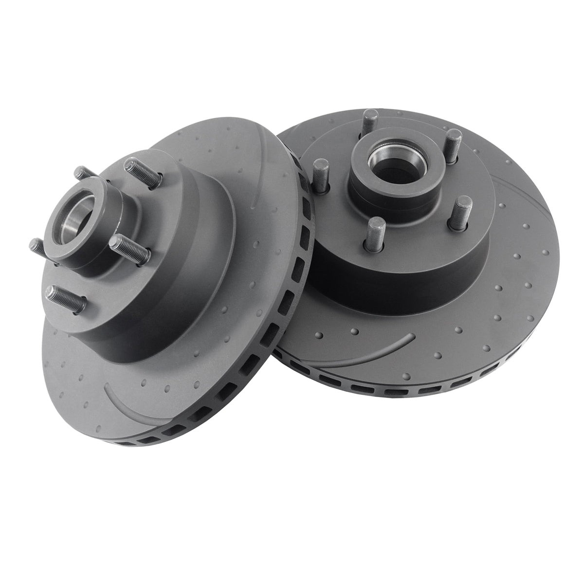 Holden Front Disc Brake Rotor Slotted +Dimpled HT V8 Pair - RDA3D