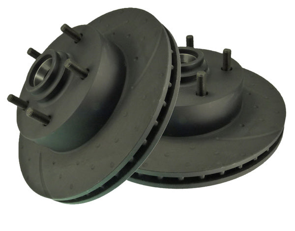 RDA Front Disc Brake Rotor Pair (Slotted & Dimpled) Holden HQ HJ HX HZ WB LX A9X - RDA14D