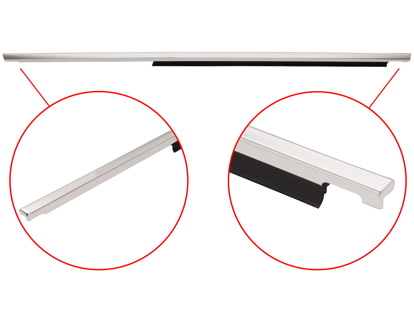 Door Belt & Moulding VB VC VH Commodore Left Rear Outer - RDB1002BL