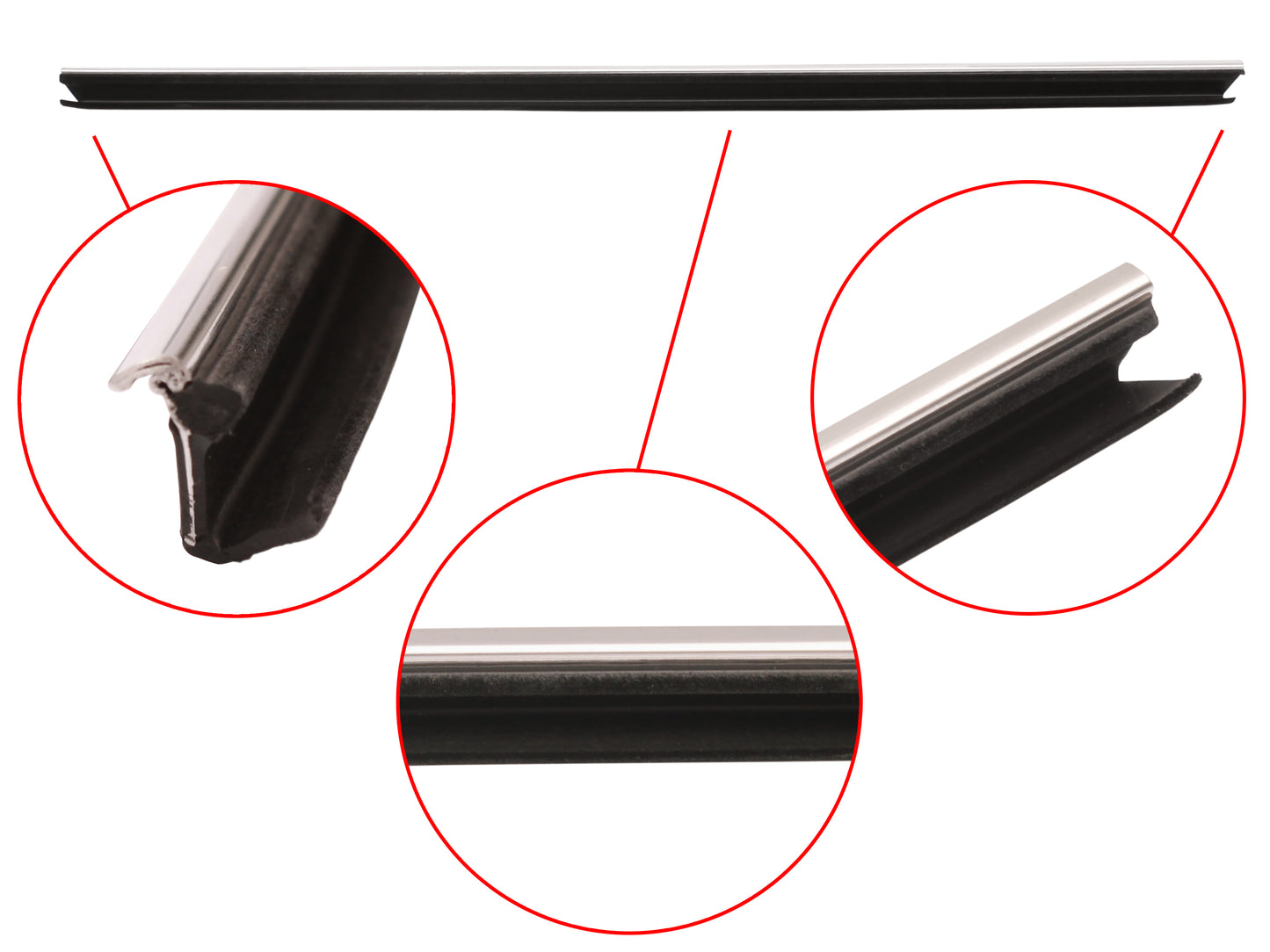 Door Belt VB VC VH Commodore Rear Inner Chrome Edge - RDB1004A