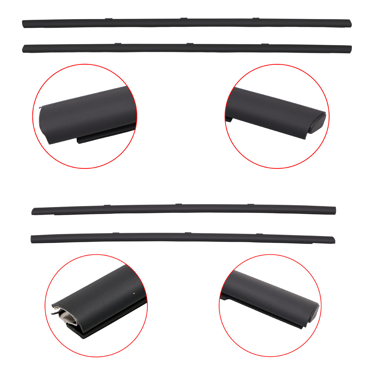Door Belt Kit Genuine Outer Black VT VU VX VY VZ Set of 4 Sedan - RDB1092