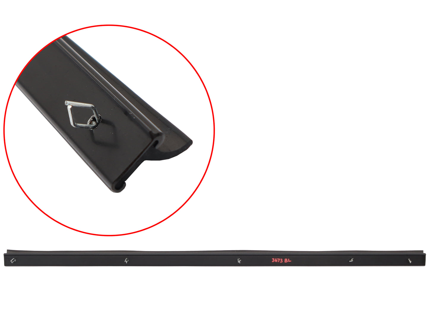 Door Belt For Toyota Landcruiser FJ60 LHF Inner With 1/4 Window Black Trim Type - RDB3673BL