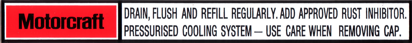 Decal Radiator Support Panel XA ZF - RSD2001