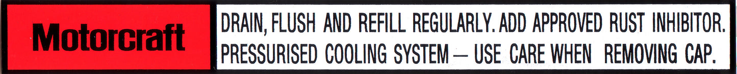 Decal Radiator Support Panel XB ZG - RSD2002