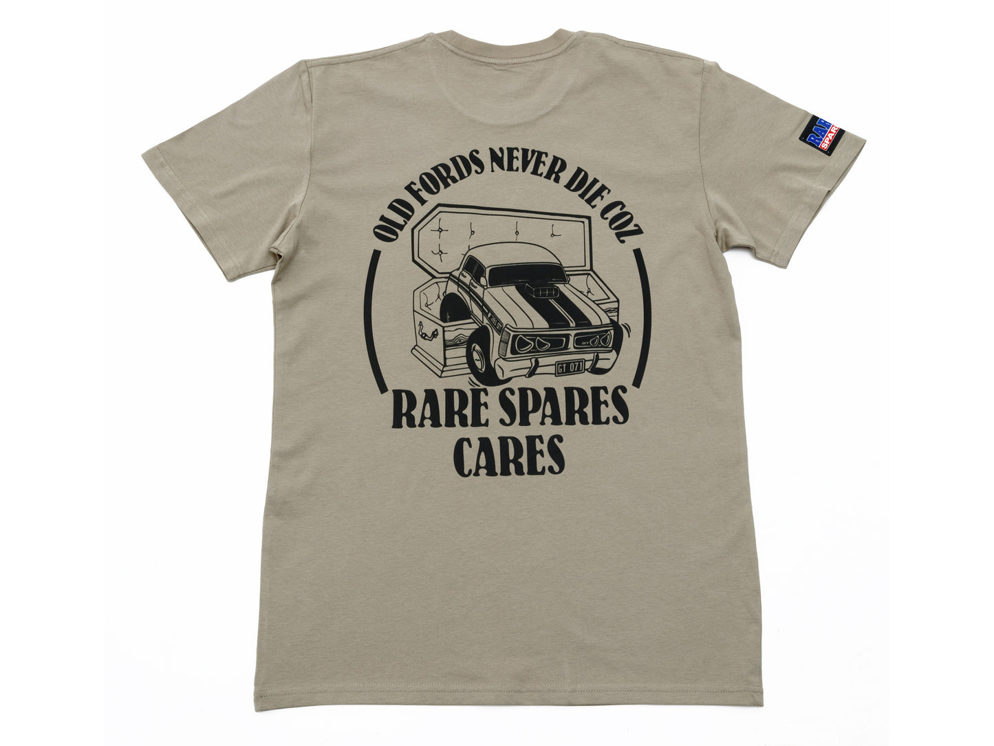 Rare Spares Ford T-Shirt - Eucalyptus & Black Print (M) - RSFTEU-M