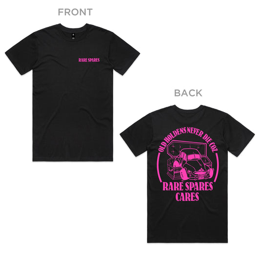 Rare Spares Holden T-shirt - Black & Pink Print (XL) - RSHTBLP-XL