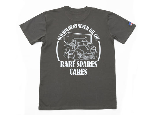 Rare Spares Holden T-Shirt - Charcoal & White Print (Medium) - RSHTCA-M