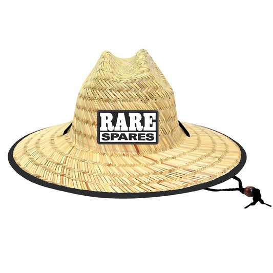 Rare Spares Straw Hat - Wide brim with black trim - RSSTRAW-HAT