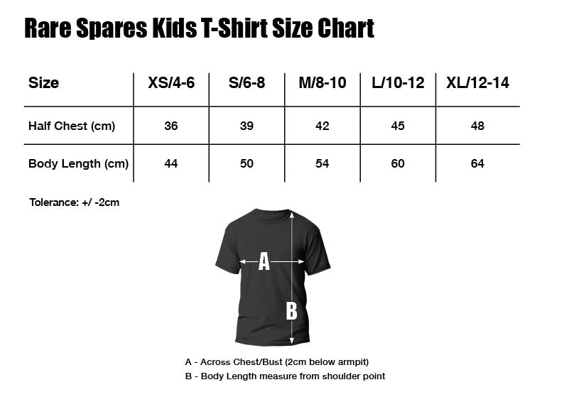 Rare Spares Kids Logo T-Shirt - Black (M / 8-10) - RSTSK-M