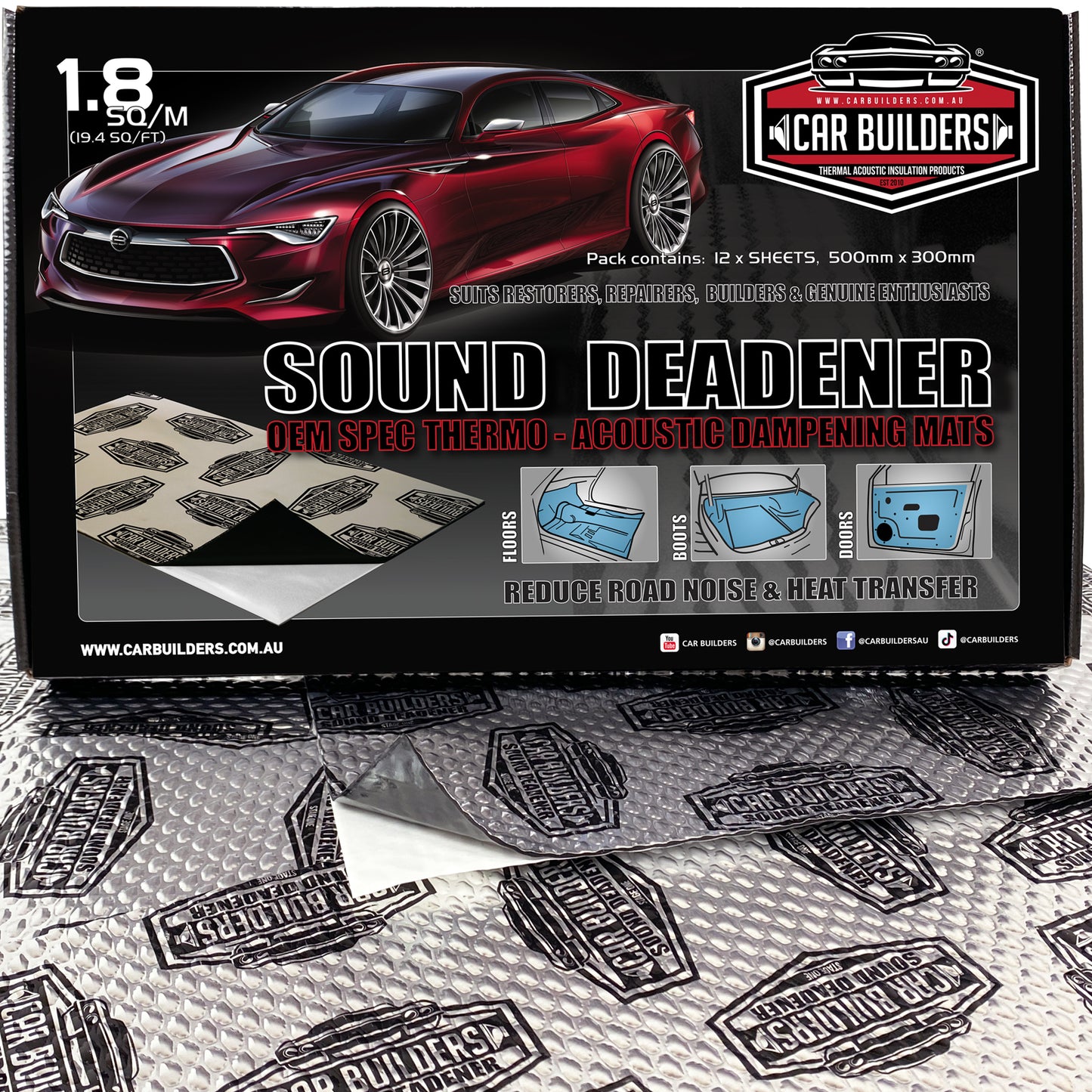 Car Builders Sound Deadening Kit Silver - SD